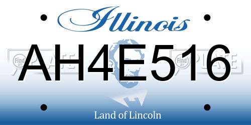 AH4E516 Illinois License Plate