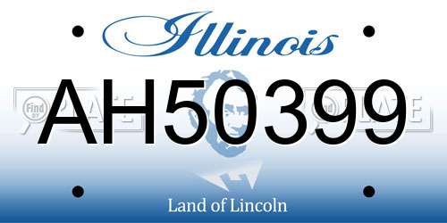 AH50399 Illinois License Plate