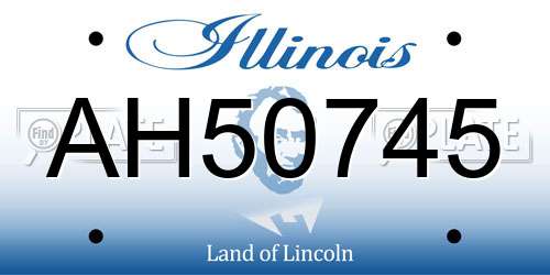 AH50745 Illinois License Plate
