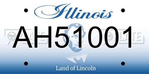 AH51001 Illinois License Plate