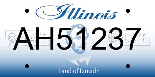 AH51237 Illinois License Plate