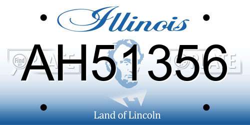 AH51356 Illinois License Plate
