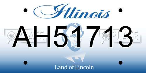 AH51713 Illinois License Plate