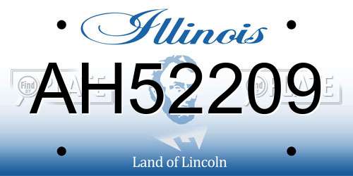 AH52209 Illinois License Plate