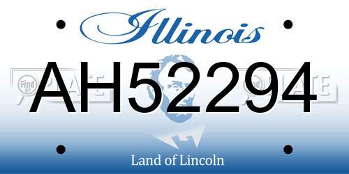 AH52294 Illinois License Plate