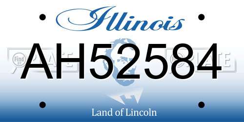 AH52584 Illinois License Plate
