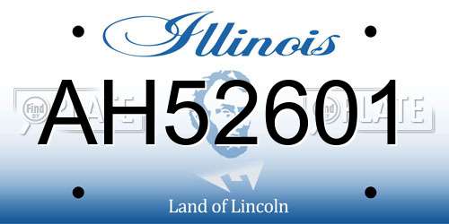 AH52601 Illinois License Plate