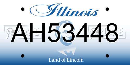 AH53448 Illinois License Plate