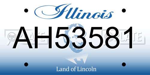 AH53581 Illinois License Plate