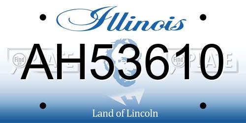 AH53610 Illinois License Plate