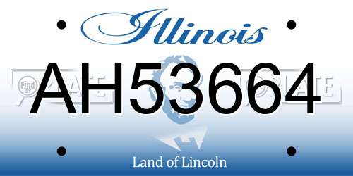AH53664 Illinois License Plate