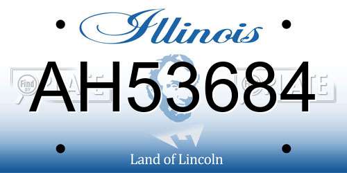 AH53684 Illinois License Plate