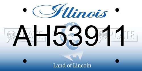 AH53911 Illinois License Plate