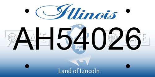 AH54026 Illinois License Plate