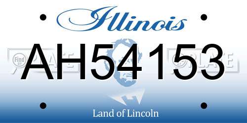 AH54153 Illinois License Plate