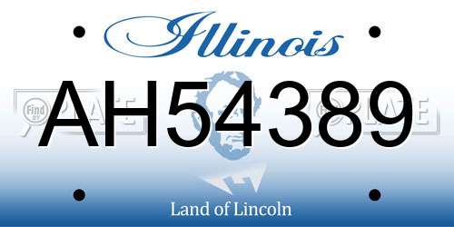 AH54389 Illinois License Plate