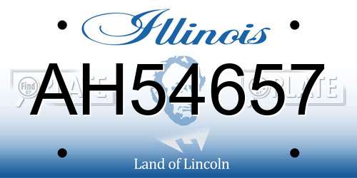 AH54657 Illinois License Plate