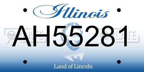AH55281 Illinois License Plate