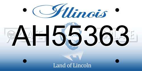 AH55363 Illinois License Plate