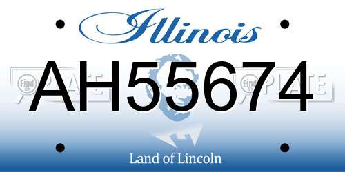 AH55674 Illinois License Plate