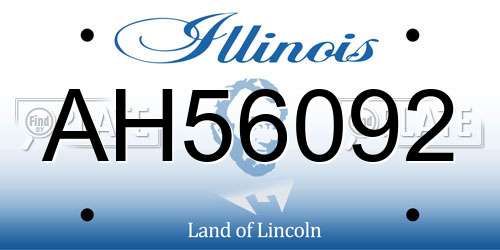 AH56092 Illinois License Plate