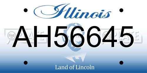 AH56645 Illinois License Plate