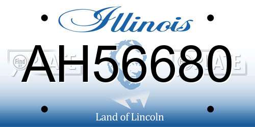 AH56680 Illinois License Plate