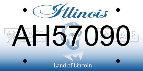 AH57090 Illinois License Plate