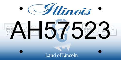 AH57523 Illinois License Plate