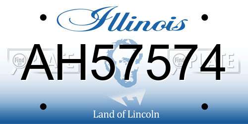 AH57574 Illinois License Plate