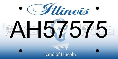AH57575 Illinois License Plate