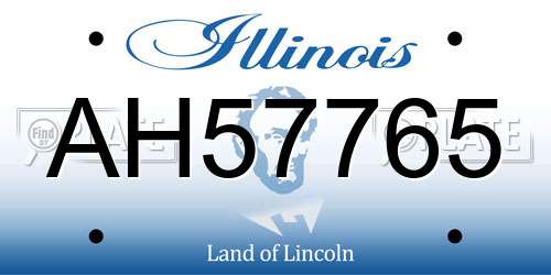 AH57765 Illinois License Plate