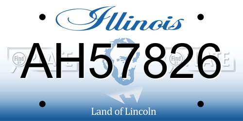 AH57826 Illinois License Plate