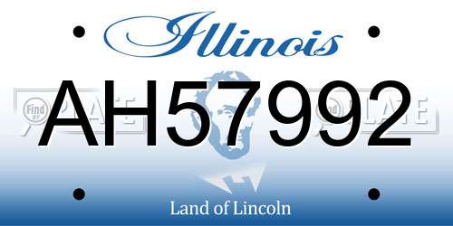 AH57992 Illinois License Plate