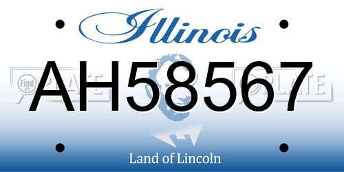 AH58567 Illinois License Plate