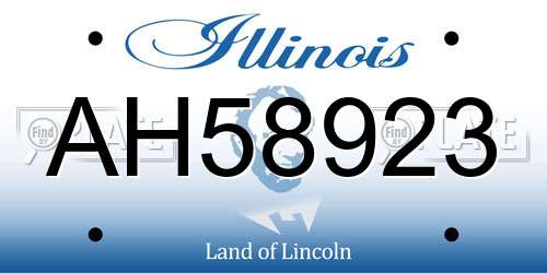 AH58923 Illinois License Plate