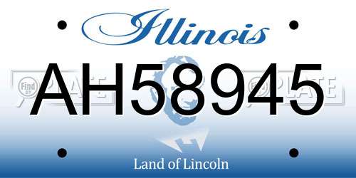 AH58945 Illinois License Plate