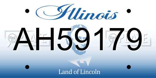 AH59179 Illinois License Plate