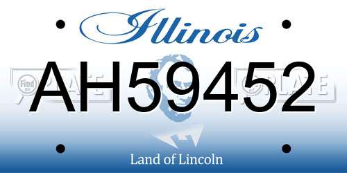 AH59452 Illinois License Plate