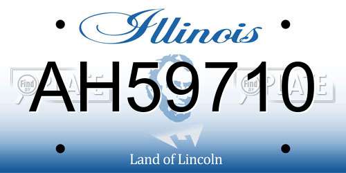 AH59710 Illinois License Plate