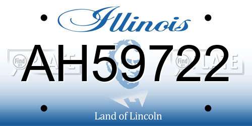 AH59722 Illinois License Plate