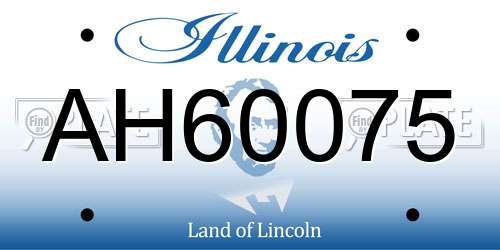 AH60075 Illinois License Plate
