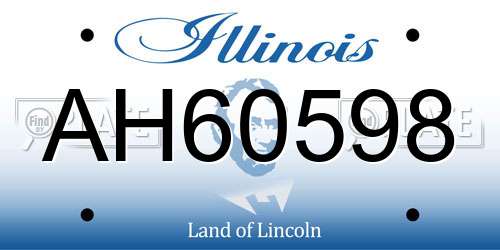 AH60598 Illinois License Plate