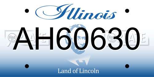 AH60630 Illinois License Plate