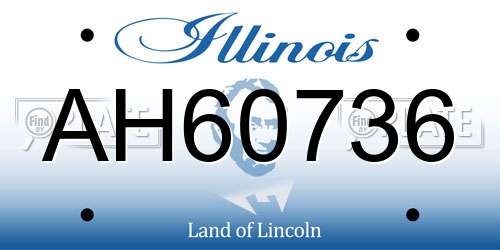 AH60736 Illinois License Plate