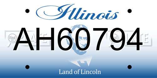 AH60794 Illinois License Plate