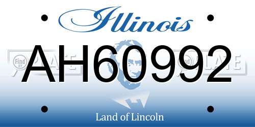 AH60992 Illinois License Plate