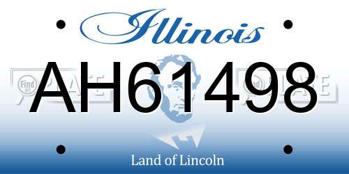 AH61498 Illinois License Plate