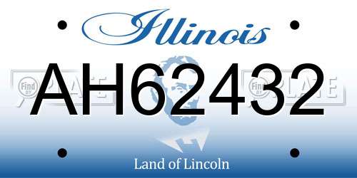 AH62432 Illinois License Plate