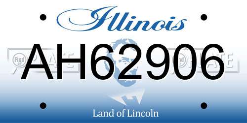 AH62906 Illinois License Plate